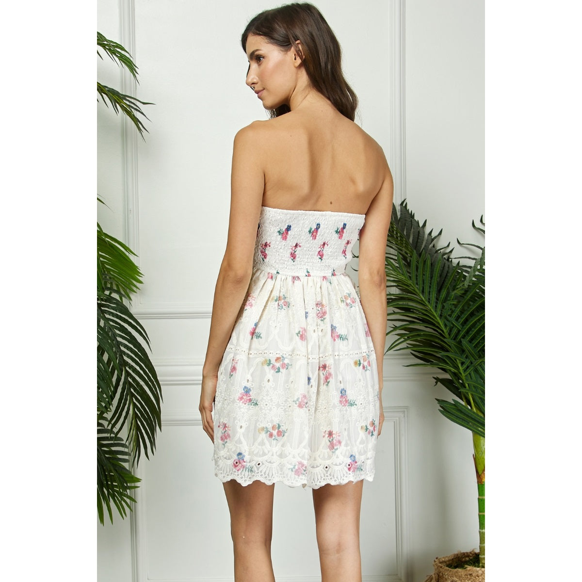 Flower & Lace Mini Dress