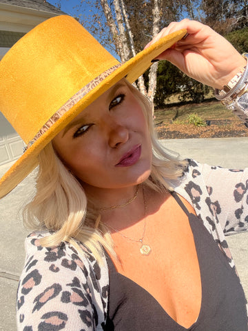 St George Mustard Suede Pork Pie Hat