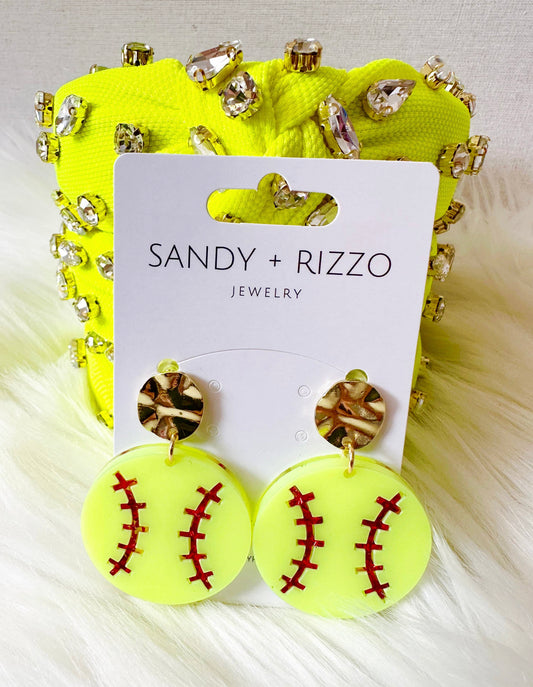 Softball Dangle Earrings
