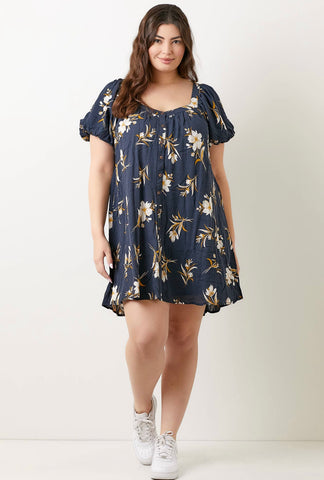 Button Front Dress (Plus Size)