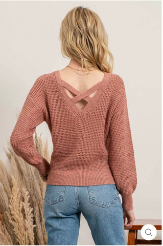 Spag Open Back Sweater