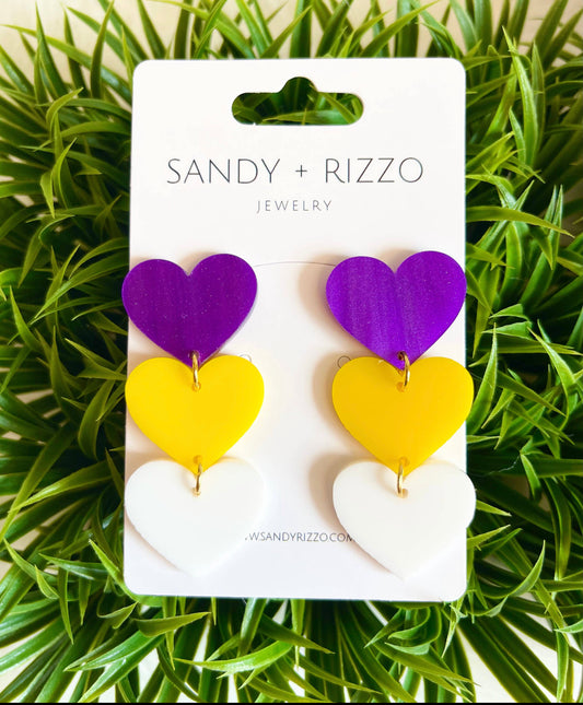 Game Day Spirit Heart Earrings
