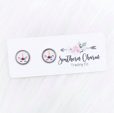Unicorn Face Earrings